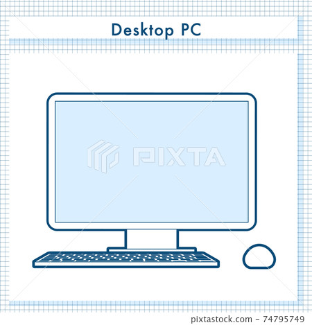 Simple vector illustration of desktop computer Simple vector illustration of desktop computer 74795749