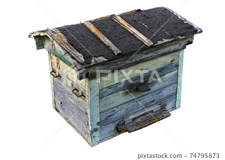 Old empty beehive isolated on white background 74795873