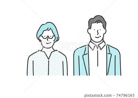 Illustration material of middle-aged couple 74796165