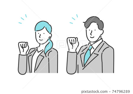 做膽量姿勢的企業人 74796289