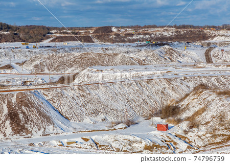 Winter view of the amber quarry. Russia Winter view of the amber quarry. Russia 74796759