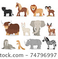 vector cute animals set  74796997