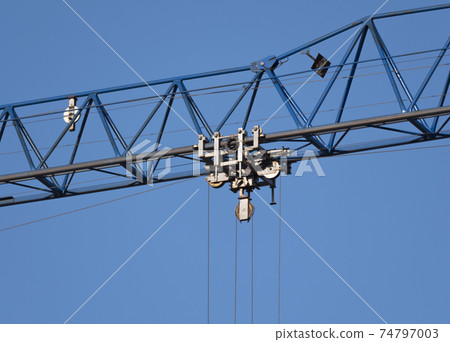 Building Under Construction, Crane and beautiful clouds no birds Building Under Construction, Crane and beautiful clouds no birds 74797003
