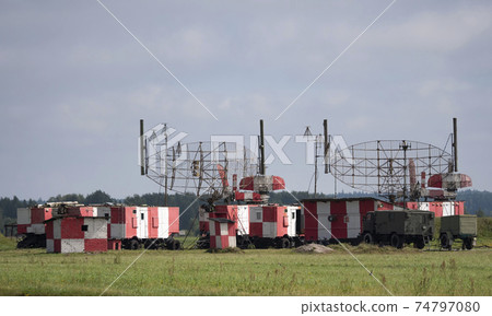 Aerodrome locators rotate to control the movement of aircraft in the sky 74797080