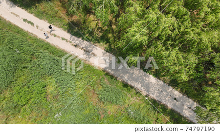 Han River Park and trails, aerial photography Han River Park and trails, aerial photography 74797190