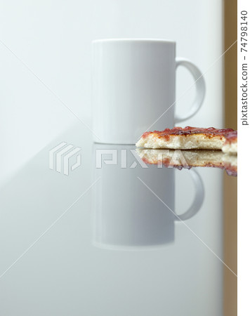 Cup And Toast With Jam On Table Cup And Toast With Jam On Table 74798140