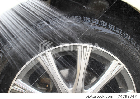 Rinse off any dirt on the tires in the shower 74798347