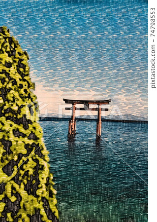 Torii漂浮在琵琶湖 Torii漂浮在琵琶湖 74798553