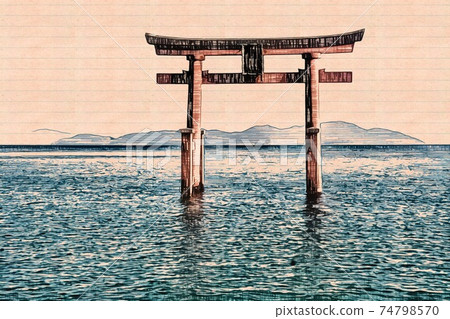 Torii漂浮在琵琶湖 Torii漂浮在琵琶湖 74798570