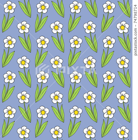 Vector seamless pattern of hand drawn daisy flower - Stock Illustration ...