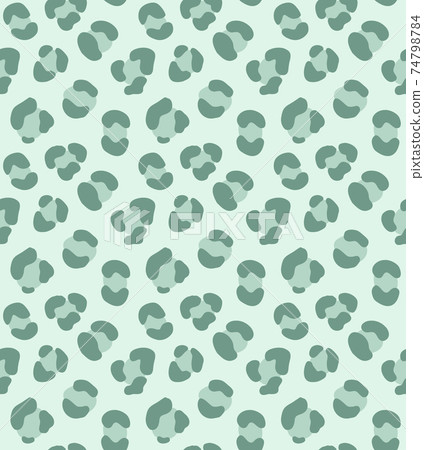 Vector seamless pattern of mint leopard fur print 74798784