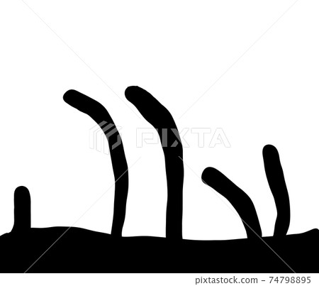 可愛的發現花園鰻魚剪影 可愛的發現花園鰻魚剪影 74798895