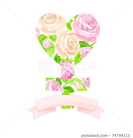Rose Flower Buds Framed in the Shape of Female Gender Sign and Heart as International Women s Day Holiday Symbol Vector Composition Rose Flower Buds Framed in the Shape of Female Gender Sign and Heart as International Women s Day Holiday Symbol Vector Composition 74799113