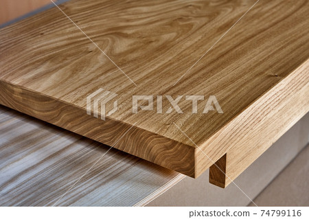 Elm slab countertop with stylish texture in workshop 74799116