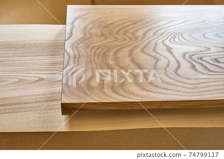 Elm slab countertop with stylish texture in workshop 74799117