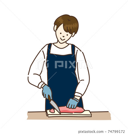 Food processing person processing manufacturing illustration 74799172
