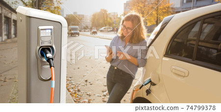 Close up of charging station  74799378