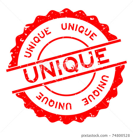 Grunge red unique word round rubber seal stamp... - Stock Illustration ...