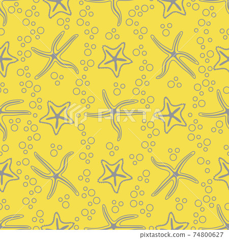 Vector seamless pattern with starfish. - Stock Illustration [74800627 ...