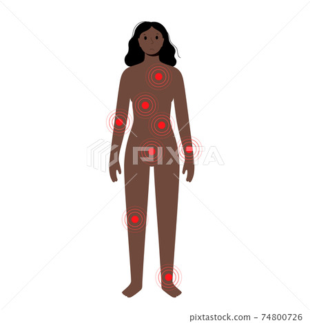 Pain in woman body Pain in woman body 74800726