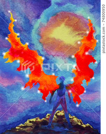 abstract human mind power spiritual fantasy wings watercolor painting illustration design hand drawing abstract human mind power spiritual fantasy wings watercolor painting illustration design hand drawing 74800950