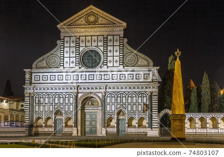 Basilica of Santa Maria Novella in evening, Florence, Italy Basilica of Santa Maria Novella in evening, Florence, Italy 74803107