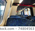 Inside the limited express train in Copenhagen, Denmark 74804563