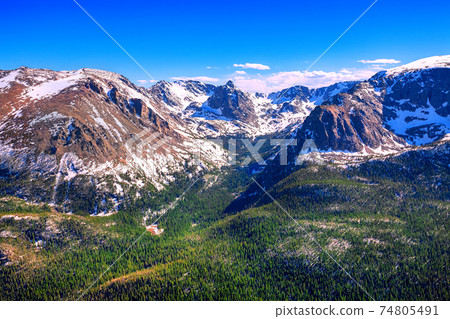 view from Forest Canyon Overlook in Rocky Mountains, Colorado, USA view from Forest Canyon Overlook in Rocky Mountains, Colorado, USA 74805491