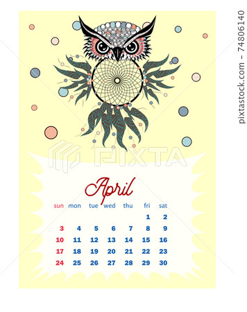 Colorful cute monthly boho calendar 2022 with dream catchers, boho owls, arrows, feathers, inspirational inscriptions Colorful cute monthly boho calendar 2022 with dream catchers, boho owls, arrows, feathers, inspirational inscriptions 74806140