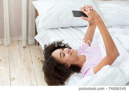 Technology, communication, online video call and people concept 74806540