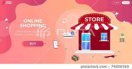 Online Shopping Store Landing Page Premium Vector 74806569