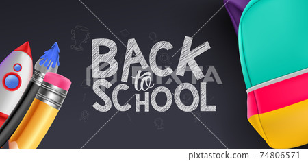 Back to School Vector Banner Design Illustration Background 74806571