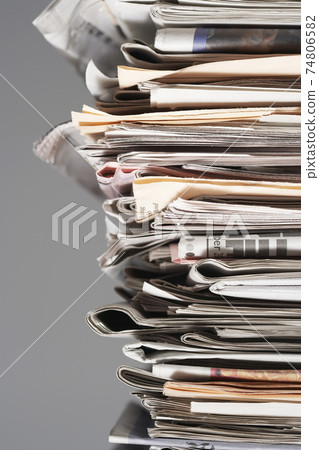 Pile of waste paper close-up 74806582