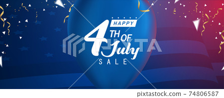 Happy 4th of July Sale, Happy Independent Day Sale Banner 74806587