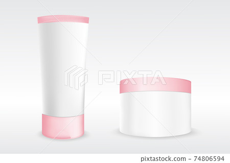 Cosmetic Beauty Product Cream Bottle Mockup Vector Template Cosmetic Beauty Product Cream Bottle Mockup Vector Template 74806594