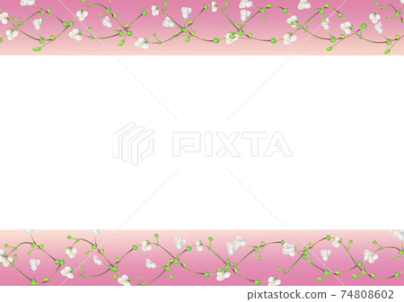Pink frame with flowers on ivy Pink frame with flowers on ivy 74808602