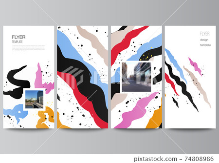 Vector layout of flyer, banner design templates for website advertising design, vertical flyer design, website decoration backgrounds, agency, corporate, business, portfolio, pitch deck, startup. 74808986