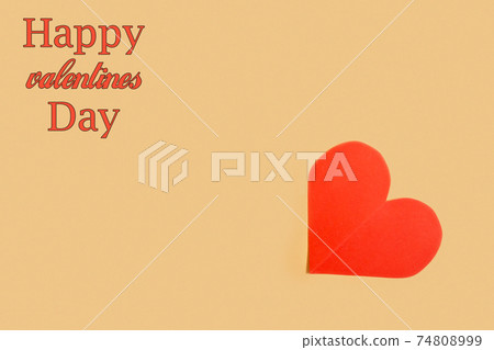 Paper heart on yellow background with the inscription Happy Valentine's Day.Abstract background with paper cut shapes.Saint Valentine,mother's day.Copy space. Paper heart on yellow background with the inscription Happy Valentine's Day.Abstract background with paper cut shapes.Saint Valentine,mother's day.Copy space. 74808999