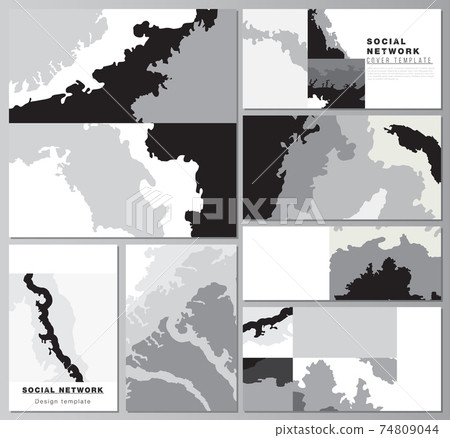 Vector layouts of modern social network mockups in popular formats for cover design, website design, website backgrounds, advertising. Landscape background decoration, halftone pattern grunge texture. Vector layouts of modern social network mockups in popular formats for cover design, website design, website backgrounds, advertising. Landscape background decoration, halftone pattern grunge texture. 74809044