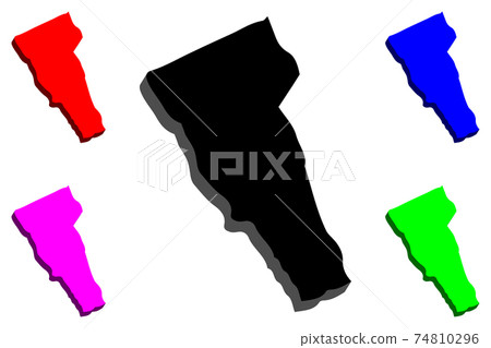 3D map of Vermont - Stock Illustration [74810296] - PIXTA