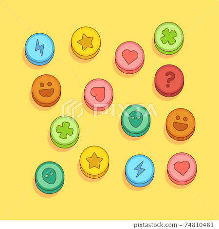 Colorful ecstasy pillls vector illustration isolated Colorful ecstasy pillls vector illustration isolated 74810481
