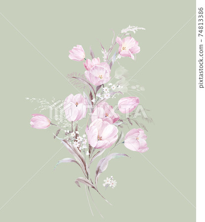  Colorful floral material combinations and design elements 74813386