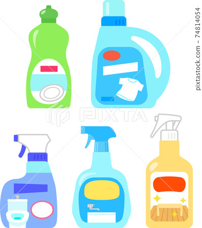 Illustration set of household detergent Illustration set of household detergent 74814054