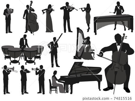 Musician silhouette illustration set 74815516