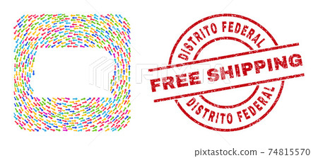 Free Shipping Rubber Stamp and Brazil Distrito Federal Map Direction Stencil Mosaic 74815570