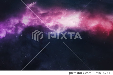 Giant nebula full of bright stars. Deep space image, science fiction fantasy in high resolution ideal for wallpaper and print. Elements of this image furnished by NASA 74816744