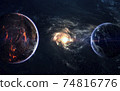Deep space beauty, planets, stars and galaxies in endless universe. Elements of this image furnished by NASA 74816776