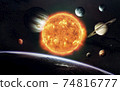 Earth, Mars, and others. Science fiction space wallpaper, incredibly beautiful planets of solar system. Elements of this image furnished by NASA 74816777