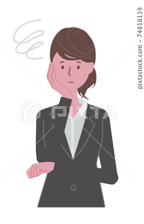 一個穿黑西裝的女人在麻煩中 一個穿黑西裝的女人在麻煩中 74818119