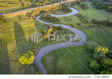 aerial view of Dismal River in Nebraska aerial view of Dismal River in Nebraska 74819697